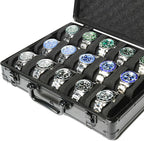 15 slots Watch organizer Case, Aluminum watch storage box, hard watch travel box - Image 5