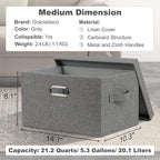Medium 15" 21 Quart Collapsible Stackable Storage Bins - Image 2