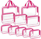 TISRATOK 10 PCS Clear Travel Makeup Toiletry Bag, Plastic PVC Cosmetic TSA by TISRATOK