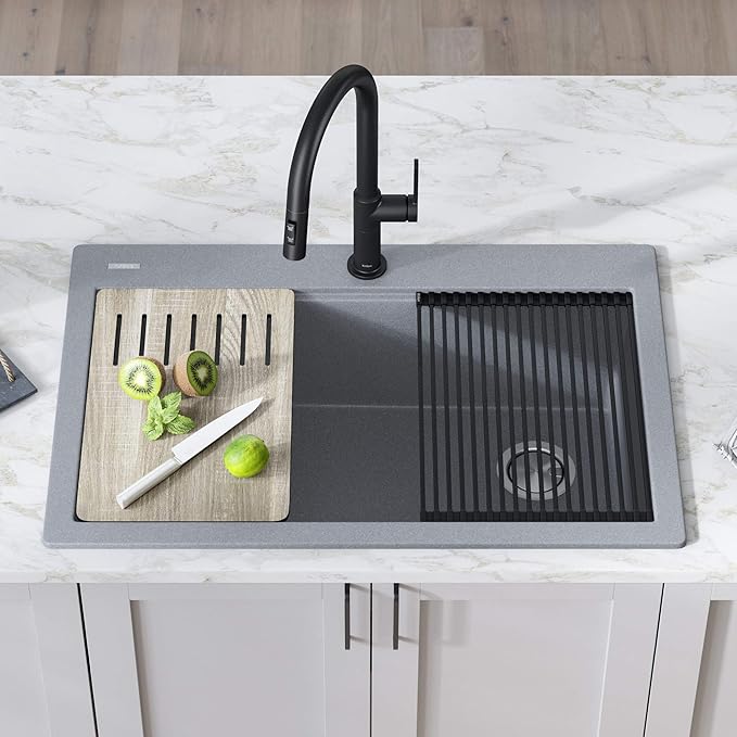 KRAUS Bellucci Workstation 33 in. Drop In Single Bowl Granite Kitchen Sink in - Image 2