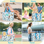 Extra Large Beach Bags for Women, Waterproof Sandproof Beach Tote Bag Zipper - Image 9