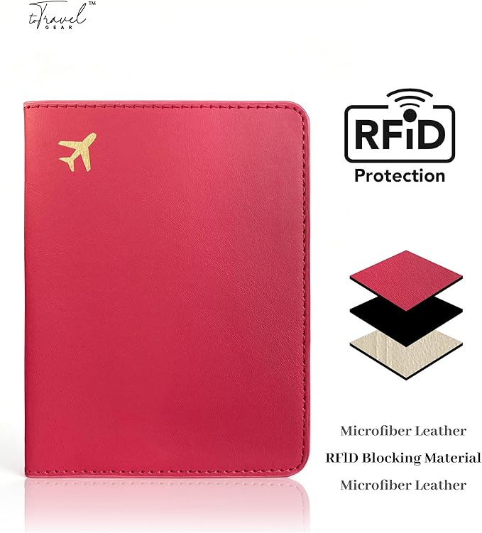 Passport Holder for Travel Essentials, RFID Blocking Passport Cover Case for - Image 2