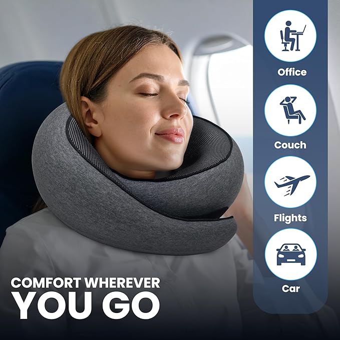 Upgraded Memory Foam Travel Neck Pillow - Image 2