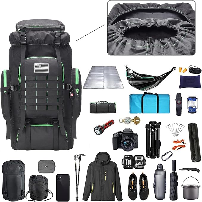 Hiking Backpack for Men 70L/100L Camping Backpack Military Rucksack Molle 3 - Image 2