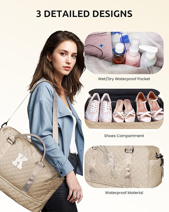Gifts for Teen Girls 16-18, Birthday Gift-Initial Travel Bag - Image 7