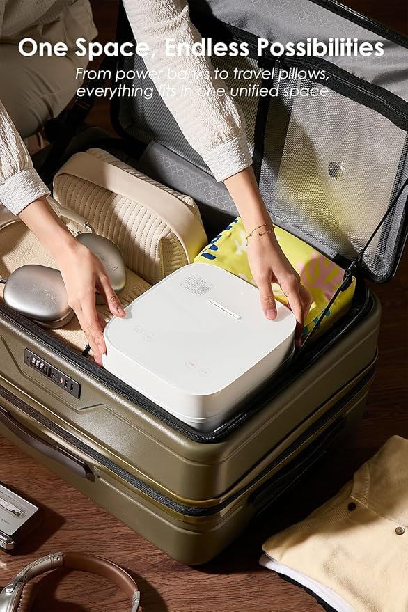 HotWay 24 Inch Expandable Front Opening Checked Luggage - Image 3