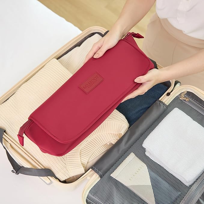 BAREFOOT CARIBOU Hair Tools Travel Bag and Heat Resistant Mat for Flat Irons, Straighteners, Curling Iron, and Haircare Accessories, 2-in-1 design, with Interior Pockets, Portable Organizer