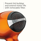 Infiniti PRO CONAIR Hair Dryer with Diffuser, Professional AC Motor, Tourmaline Ceramic Technology Blow Dryer, Includes Concentrator and Blowout Brush, Amazon Exclusive, Orange