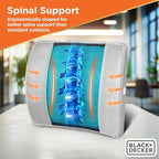 BLACK+DECKER Cooling Gel Lumbar Memory Foam Cushion – Ergonomic Back Support - Image 2