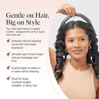 Kitsch Satin Heatless Curlers Set – Heatless Curls Overnight with 34" Hair Curler & 2 Satin Scrunchies – Comfortable Hair Curlers to Sleep In for Frizz-Free, No Heat Damage Styling - Charcoal