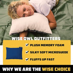 Wise Owl Outfitters Camping Pillow – Memory Foam Travel Pillow - Image 4