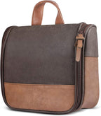 Hanging Toiletry Bag for Men VANCASE Vintage Leather Shaving Dopp Kit Medium by VACNASE