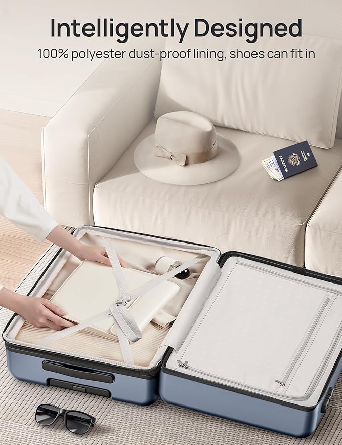 Carry on Luggage 22 X 14 X 9 Airline Approved, 20 Inch Luggage - Image 7