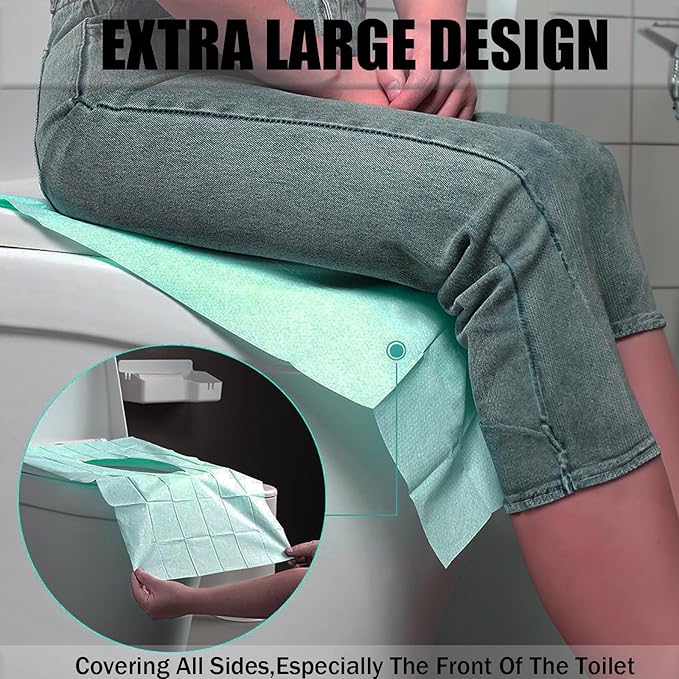 80 Pack Toilet Seat Covers Disposable 16x24 Inch XL Portable Toilet Liners - Image 5