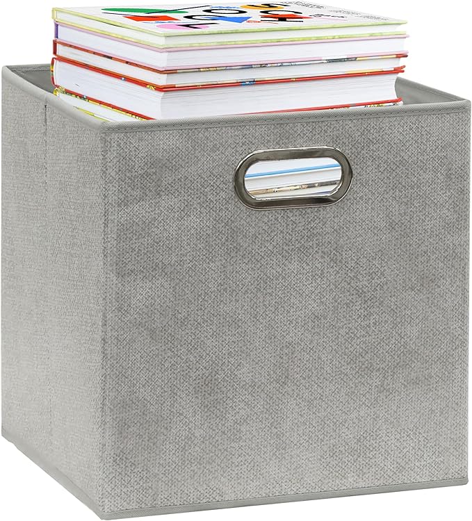 SIMPLE HOUSEWARE 11-Inch Collapsible Fabric Cube Storage Bin - Image 8