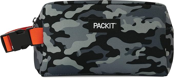 PackIt Freezable Snack Box, Charcoal Camo, Built by PackIt