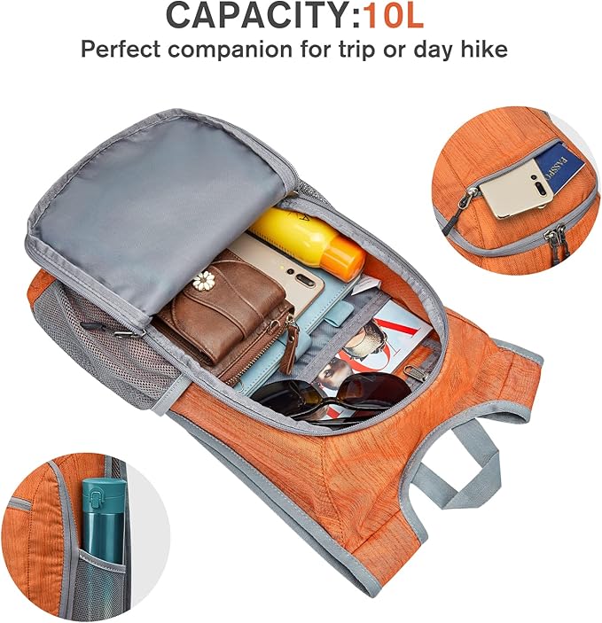 G4Free 10L/15L Hiking Backpack Lightweight Packable Hiking Daypack Small Travel - Image 4