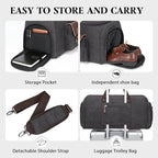 Canvas Garment Bags for Travel, Convertible Carry On Garment Duffel Bag for Men - Image 5