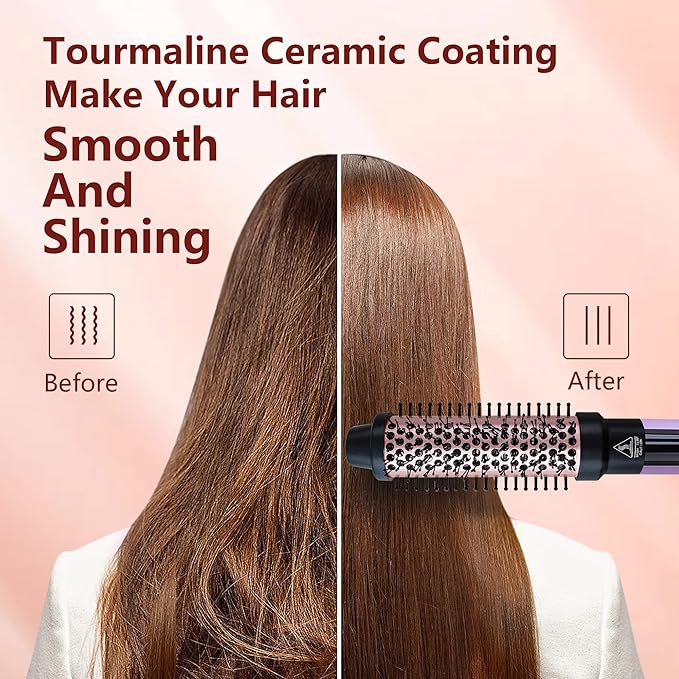 Curling Iron Set, 6 in 1 Hair Curling Wand with Curling Brush and 5 Interchangeable Ceramic Curling Wand(0.35'-1.25') Tourmaline Hair Curler, Instant Heat Up Curling Iron for Long Hair Women