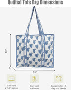 Cotton Quilted Tote Bag for Women – Large Beach & Travel Tote - Image 5