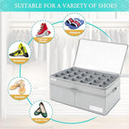 LUVHOMEE Shoe Organizer for Closet, Fits 24 Pairs, Large Shoe Box Storage - Image 3