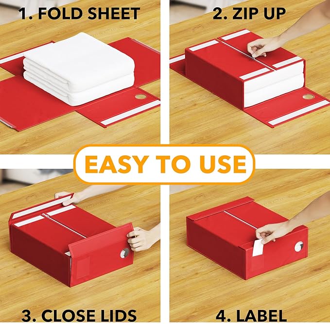 SpaceAid 8 Pack Bed Sheet Organizers and Storage, Foldable Sheet Organizer - Image 3