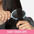 Conair Detangling Mini Hair Brush Set, 3-Pack Detangler Brushes for Wet or Dry Hair, Gentle Detangler for All Hair Types, Hair Brushes for Women and girls. gifts for her, Silver, Blue, Pink
