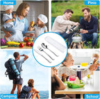 Travel Utensils With Case, Stainless Steel Reusable Portable Utensils Set With - Image 6