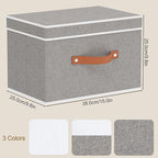 Collapsible Storage Bins with Lids, 1 Pack Linen Foldable Cloth Baskets - Image 6