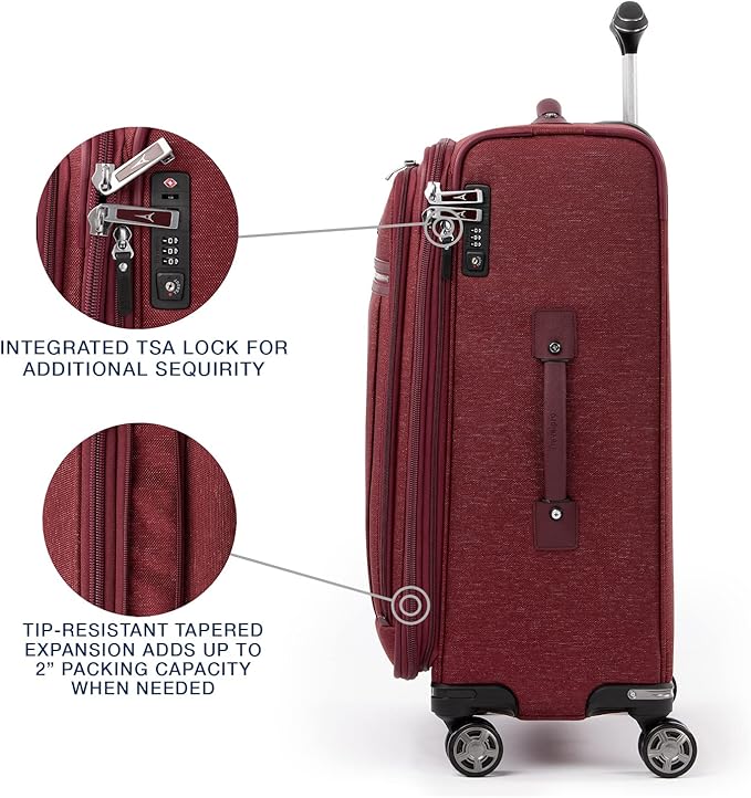 Travelpro Platinum Elite Softside Expandable Checked Luggage, 8 Wheel Spinner - Image 4