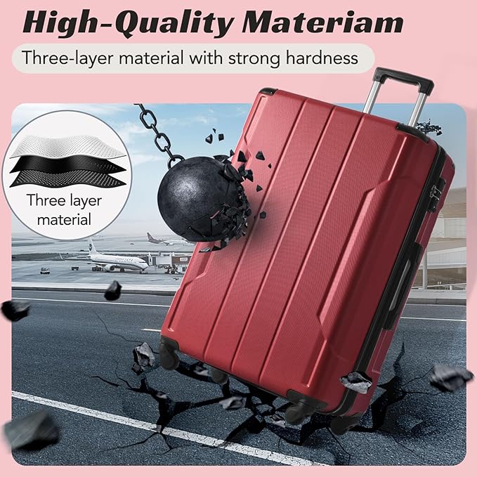 Merax Carry-On Luggage 22x14x9 airline approved, Hardshell ABS Suitcase - Image 6