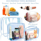 APREUTY Clear Makeup Bags, TSA Approved 6 Pcs Cosmetic Makeup Bags Set Clear PVC - Image 3