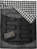 Double Sleeping Bag for Adults Machine Washable 2 Person Camping Sleeping Bag by WKFAMOUTCAMP