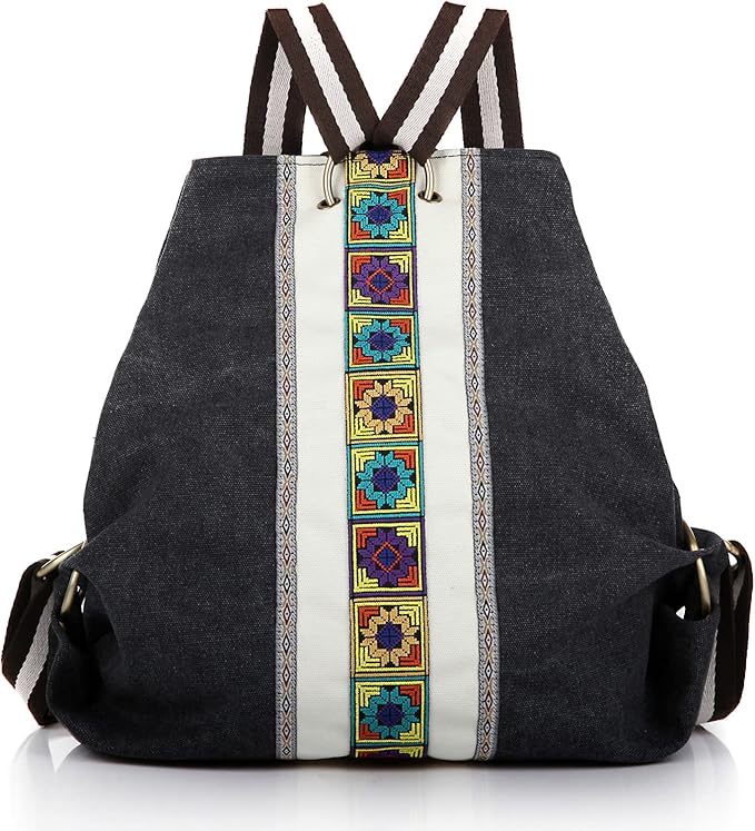 Goodhan Women Canvas Backpack Daypack Casual Shoulder Bag, Vintage Heavy-duty by Goodhan
