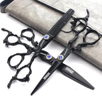 Hairdresser Professional 6-7-8-9 Inch High-End JP440c Hairdresser Scissors Suit Hairstyle Hairstyle Tools Hair Scissors Set (Scissors Set) (6-Inch 3PC-C)