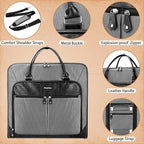 Garment Bag Travel Large Leather Carry On Suit Bag - Image 5
