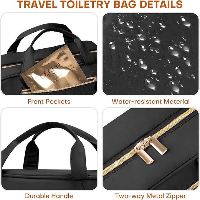 Hanging Toiletry Bag for Women Travel, 2 Sizes Large & Small Waterproof - Image 6