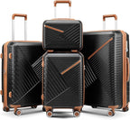 Campfun Luggage 4 Piece Sets, Expandable Carry On Luggage Set Hardshell PP by Campfun