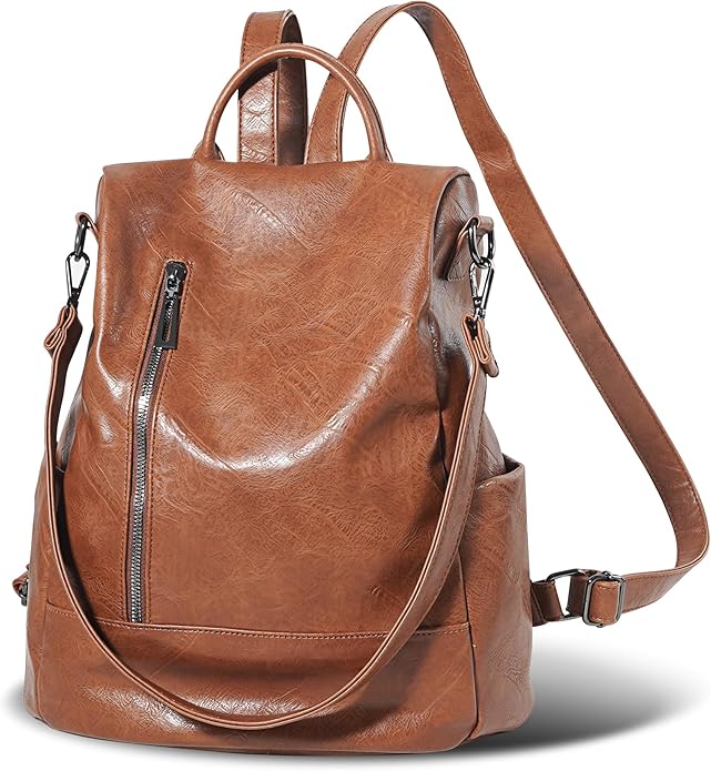 Women Backpack Purse PU Leather Anti-theft Casual Shoulder Bag Fashion Ladies by Unknown