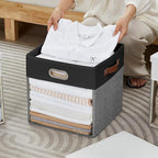 Fabric Storage Cubes with Clear Windows and Lids, Decorative Storage Boxes - Image 5