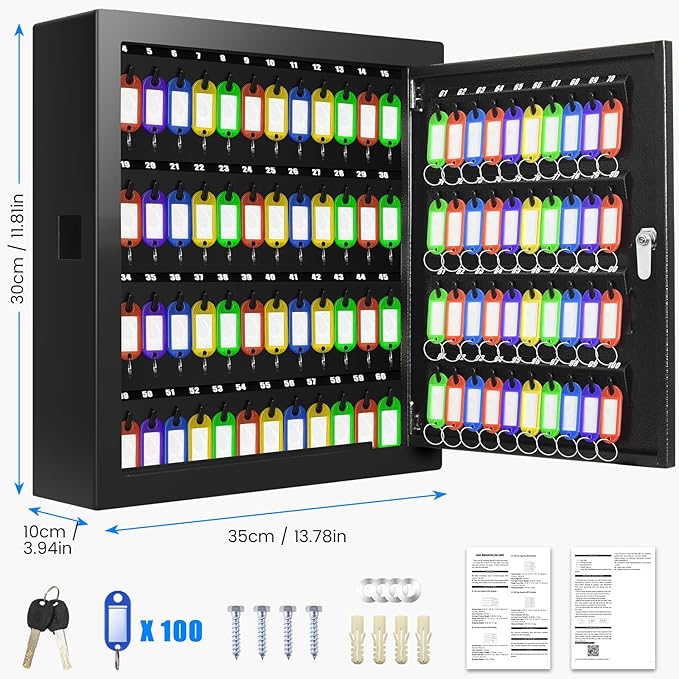 100 Keys Key Lock Box, Anti-Theft Key Cabinet - Image 2