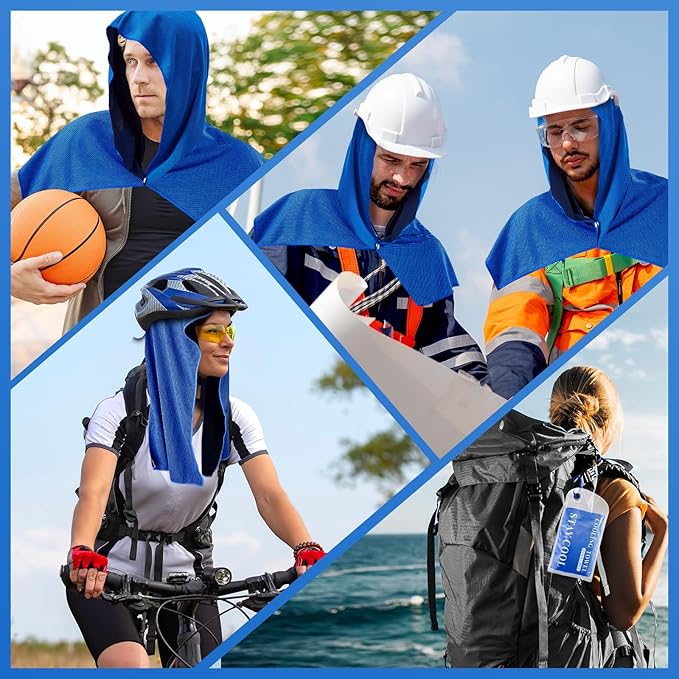 4 Pack Cooling Hoodie Towels for Neck and Face, UPF 50 Sun Protection & Instant - Image 7