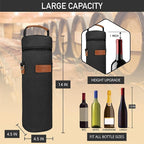 opux Wine Bag Single Bottle Carrier Tote, Insulated Wine Cooler Bag - Image 3