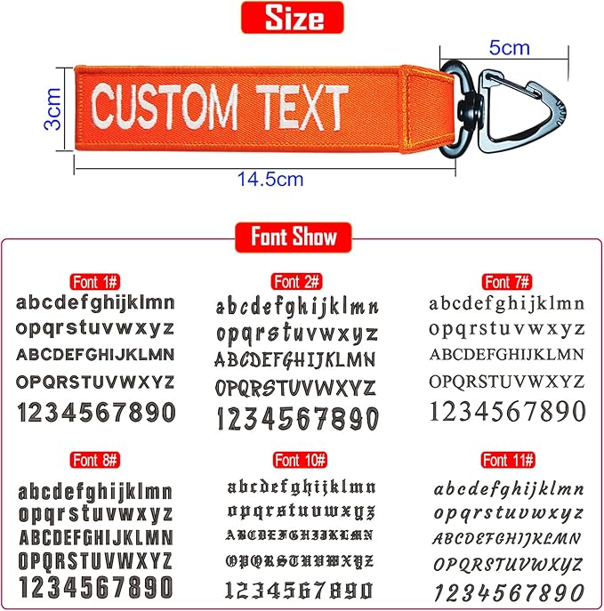 Custom Luggage Tags, Custom Personalized Luggage tag Name, Embroidery Key Ring - Image 3
