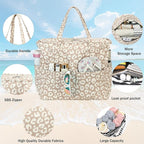 LEDAOU Beach Bag Waterproof Sandproof Women Tote Bag Pool Bag - Image 2