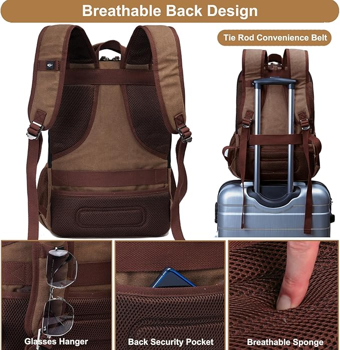 Mactso Canvas Travel Laptop Backpack - Image 4