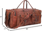 Leather Duffle Bag for Men Luggage Handmade Travel Bag Carry On Luggage - Image 9