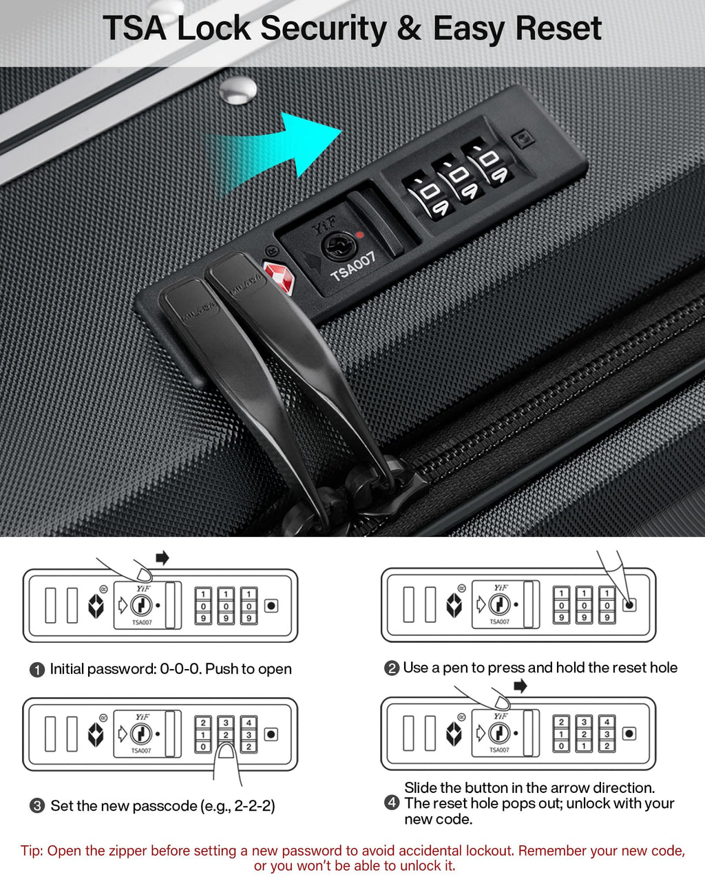 Wide Handle Luggage with Front Pocket Hardshell Aluminium Check In Suitcase with Wheels Medium 24 Inch Front Opening Checked Luggage with Spinner Wheels TSA Lock Airline Approved Luggage (Checked Medium 24 Inch / Black)