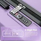 SHOWKOO Luggage Sets Expandable PC+ABS Durable Suitcase Double Wheels TSA Lock - Image 4