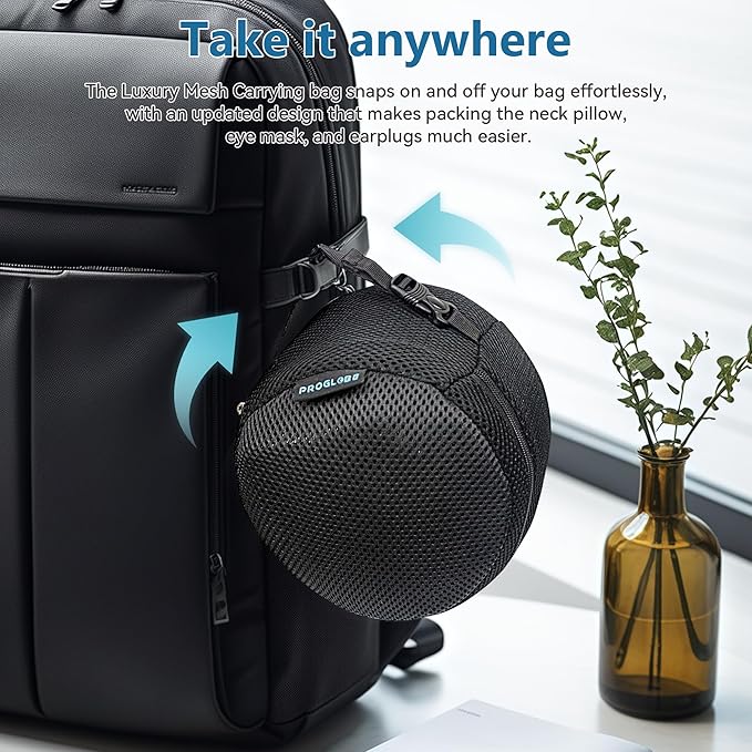 Travel Neck Pillow 100% Memory Foam – Airplane & Car Travel Essentials Kit - Image 7